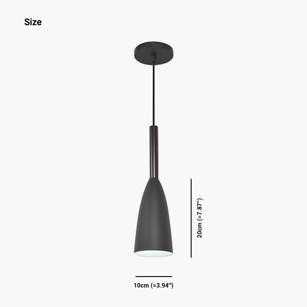 Modern Cone Pendant Light 1 Light Size