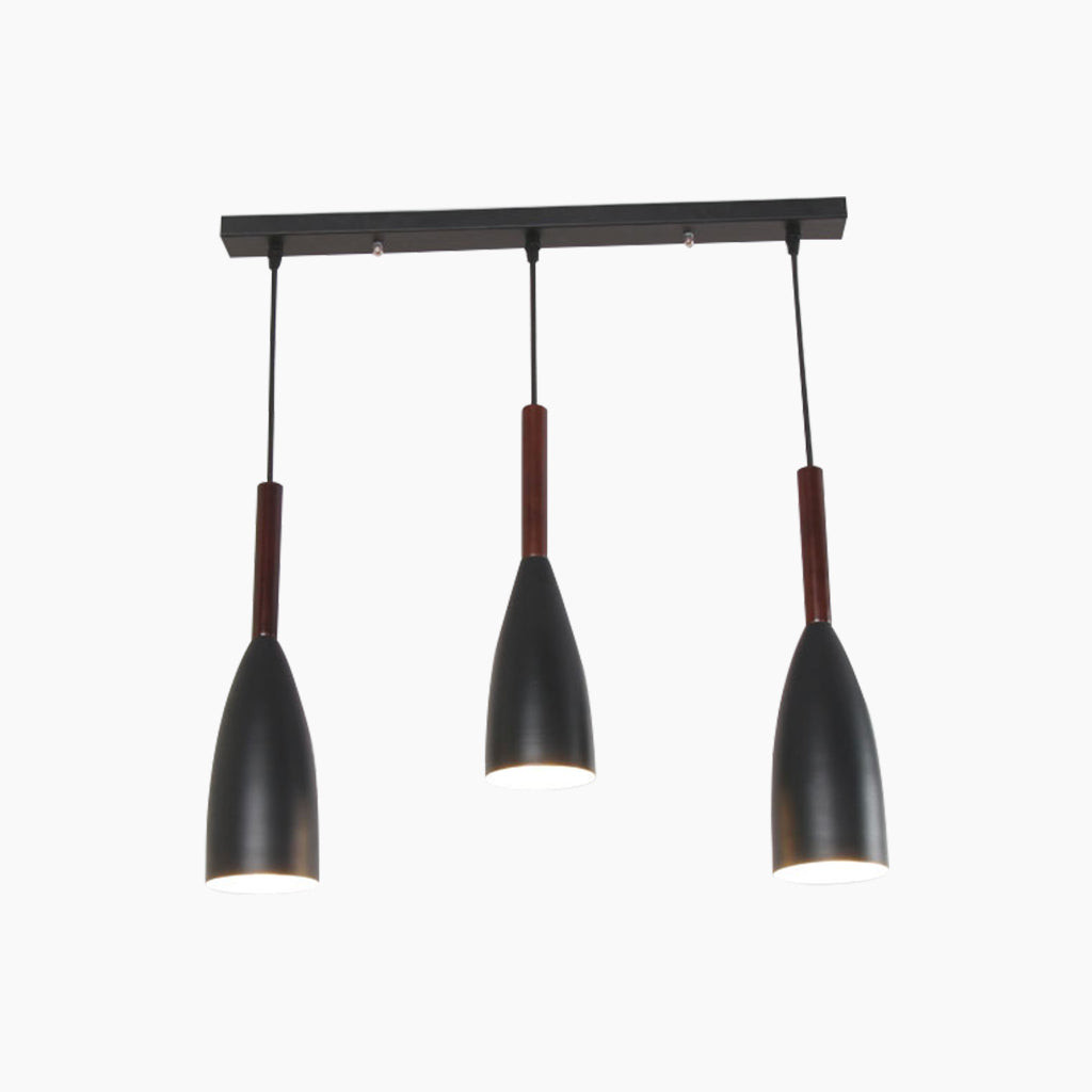 Modern Cone Pendant Light Bar 3 Black