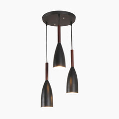 Modern Cone Pendant Light Round 3 Black