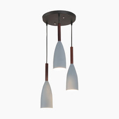 Modern Cone Pendant Light Round 3 Grey