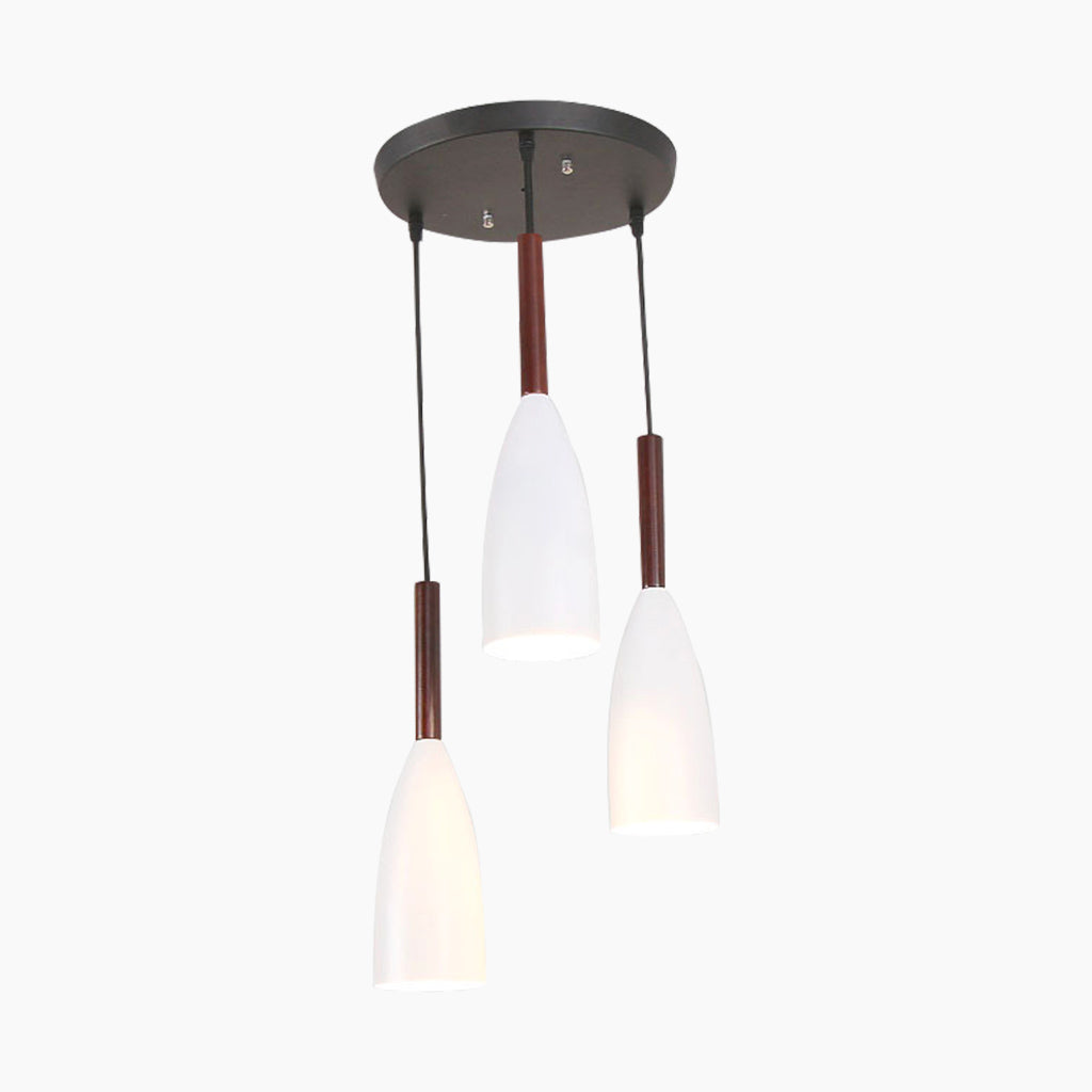 Modern Cone Pendant Light Round 3 White