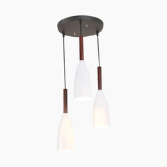 Modern Cone Pendant Light Round 3 White