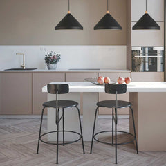 Modern Cone String Pendant Light Black Kitchen
