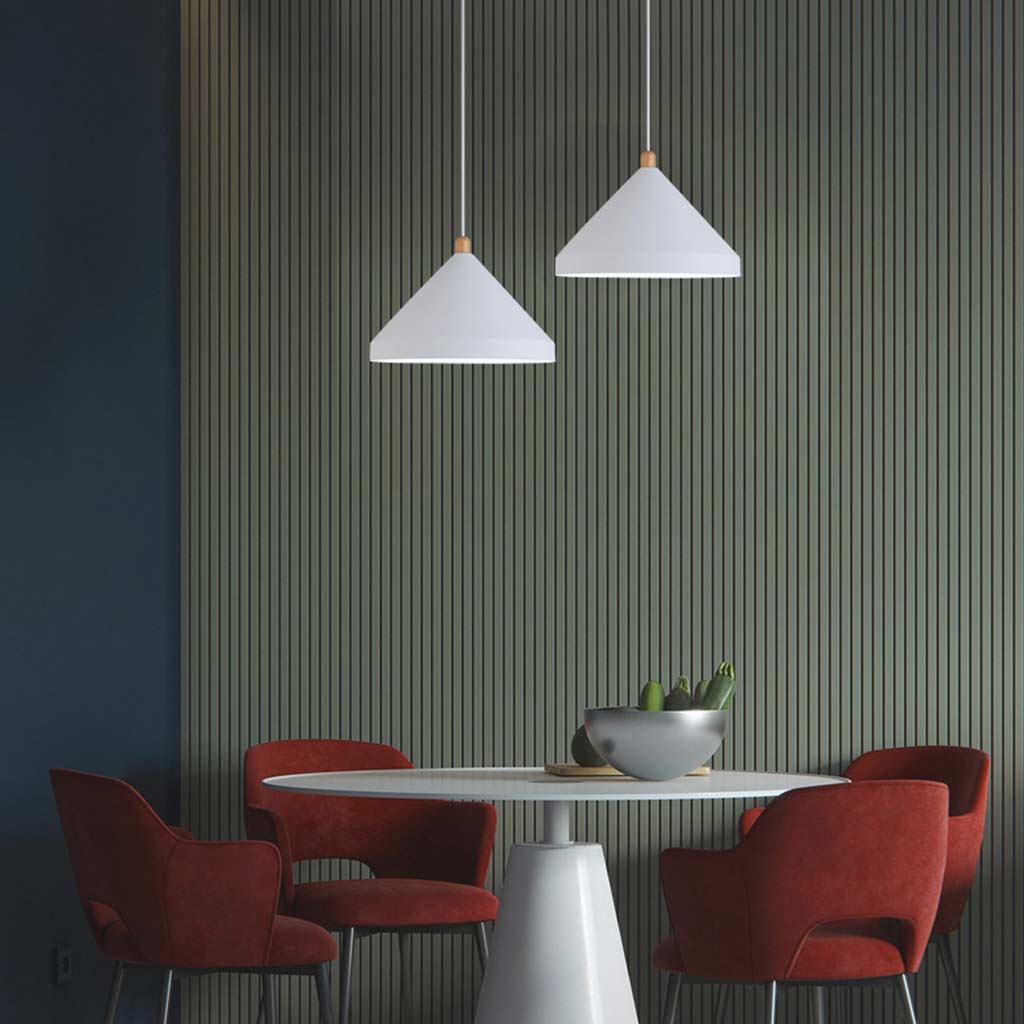 Modern Cone String Pendant Light White 2 Dining Room