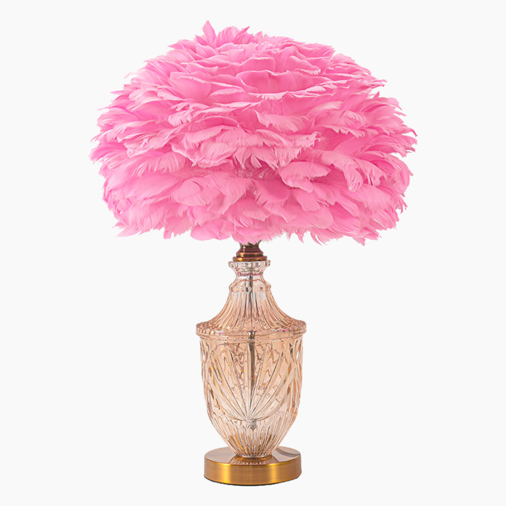 Modern Decorative Glass Vase Feather Table Lamp Main