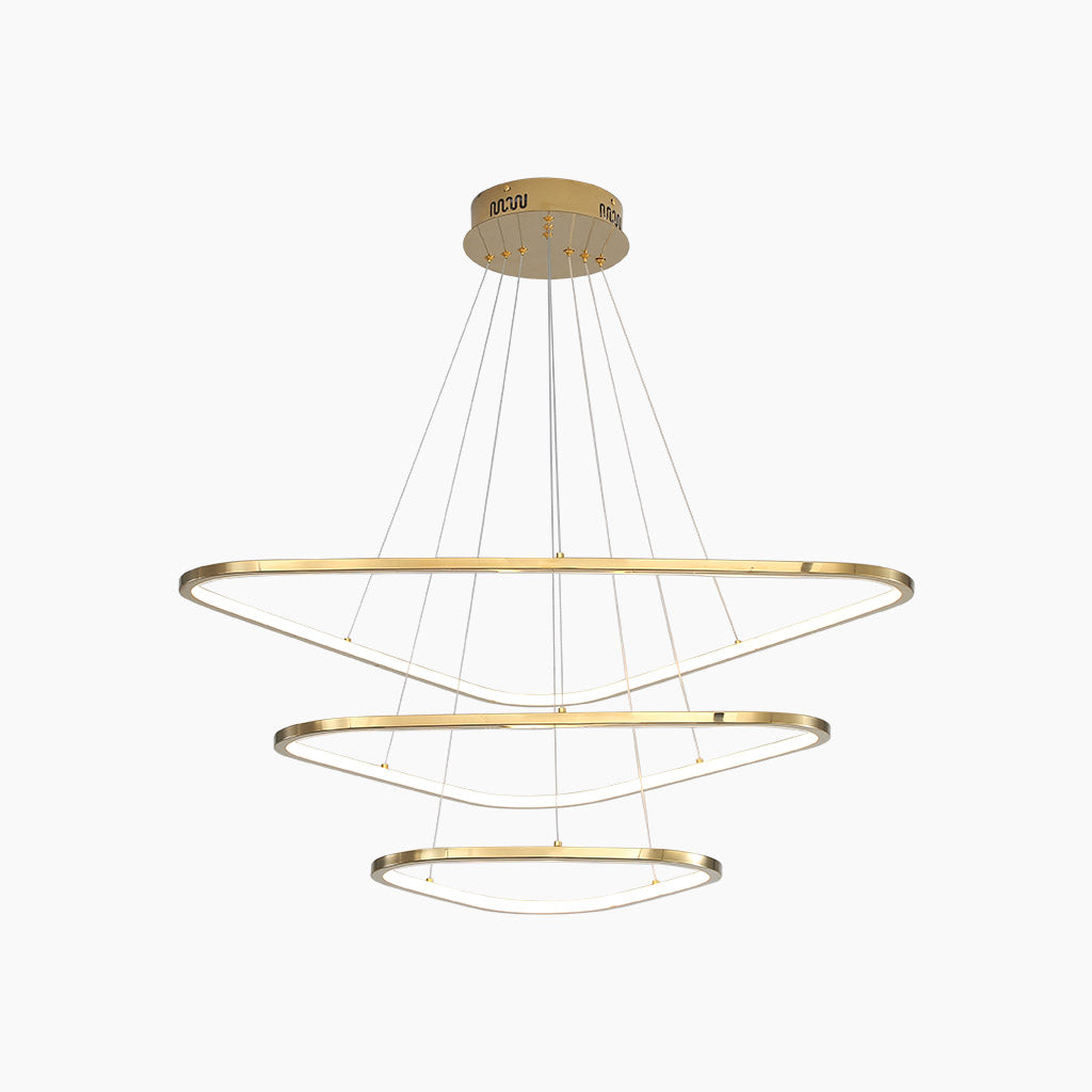Modern Dimmable Stainless Steel Triangle LED Chandelier 3
