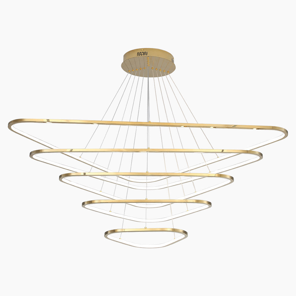 Modern Dimmable Stainless Steel Triangle LED Chandelier 5