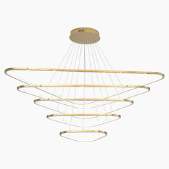 Modern Dimmable Stainless Steel Triangle LED Chandelier 5