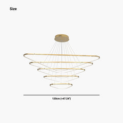 Modern Dimmable Stainless Steel Triangle LED Chandelier Size 5