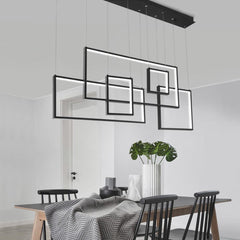 Modern Geometric Linear Pendant Light Chandelier Dining Room
