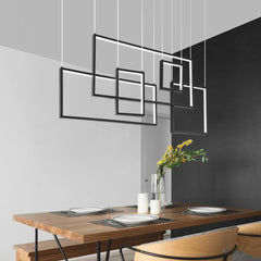 Modern Geometric Linear Pendant Light Chandelier Room