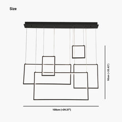 Modern Geometric Linear Pendant Light Chandelier Size