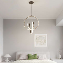 Modern LED Ring Abstract Chandelier Ceiling Light Bedroom