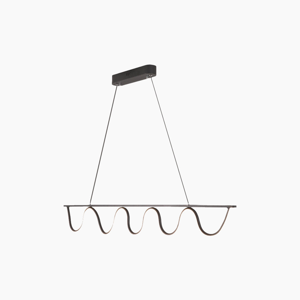 Modern Linear Wavy Pendant Light Black