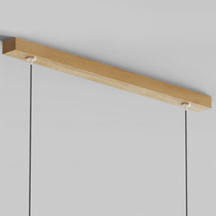 Modern Minimalist Wood Linear Pendant Lighting Detail Canopy