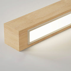 Modern Minimalist Wood Linear Pendant Lighting Detail LED