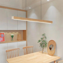 Modern Minimalist Wood Linear Pendant Lighting Room