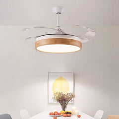 Modern Natural Wood Acrylic Ceiling Fan with Light Dining Room B