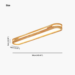 Luce a soffitto a filo moderno rettangolare, acrilico in legno