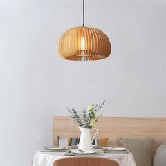 Modern Scandinavian Wood Japanese Pendant Light Dining