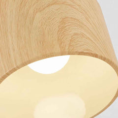 Moderne kleine hanglamp wit en houtnerf ijzer