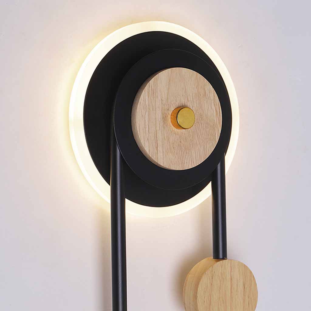Modern Unique Wood Wall Lamp Lighting Detail