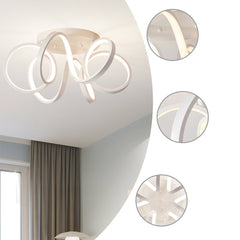Modern Wave Semi Flush Mount Chandelier Ceiling Light Detail