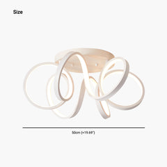 Modern Wave Semi Flush Mount Chandelier Ceiling Light Size