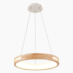 Modern Wood Acrylic Ring Chandelier Pendant Light Main