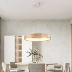 Modern Wood Acrylic Ring Chandelier Pendant Light Type A