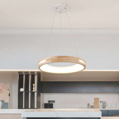 Modern Wood Acrylic Ring Chandelier Pendant Light Type B