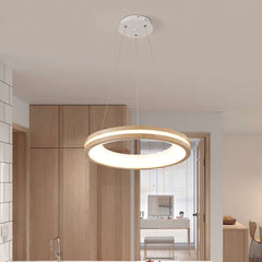 Modern Wood Acrylic Ring Chandelier Pendant Light Type C