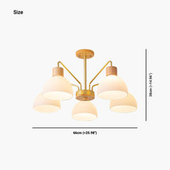 Lampadella leggera a soffitto a montaggio semi-filo moderno per soggiorno, legno e vetro