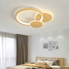 Modern Wood Round Ceiling Light Flush Mount LED