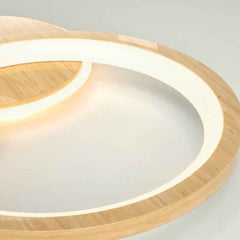 Modern Wood Round Ceiling Light Flush Mount LED