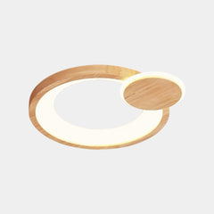 Modern Wood Round Ceiling Light Flush Mount LED
