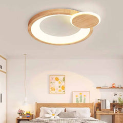 Modern Wood Round Ceiling Light Flush Mount LED