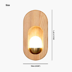 Modern Wood Wall Sconce for Bedside & Hallway Size