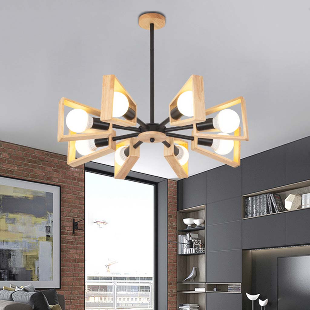 Black metal and wood chandelier sales