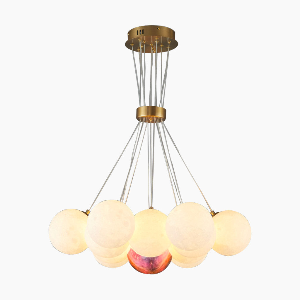 Moon Bubble Chandelier Colored 13 Lights