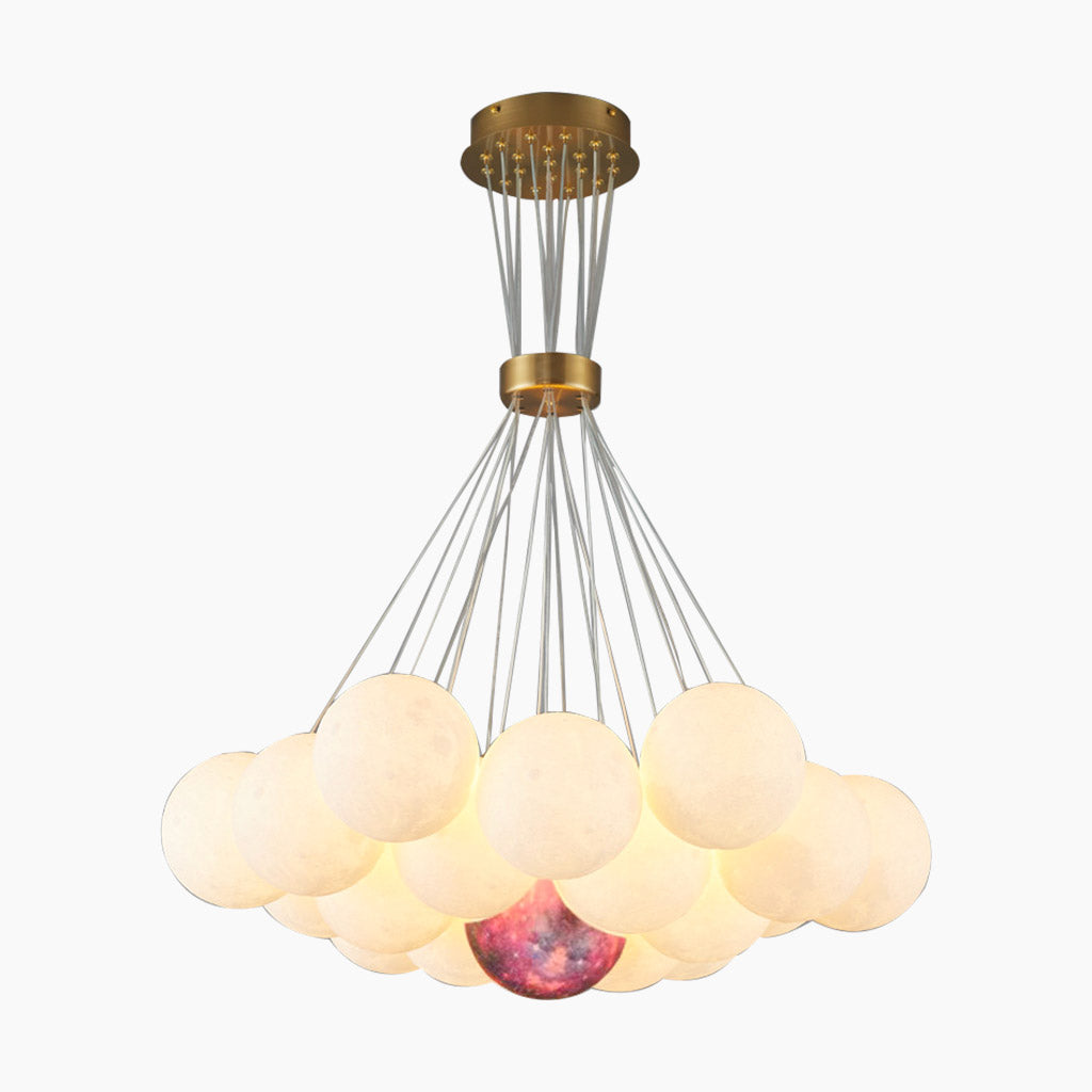 Moon Bubble Chandelier Colored 19 Lights