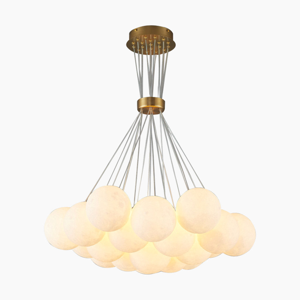 Moon Bubble Chandelier White 19 Lights