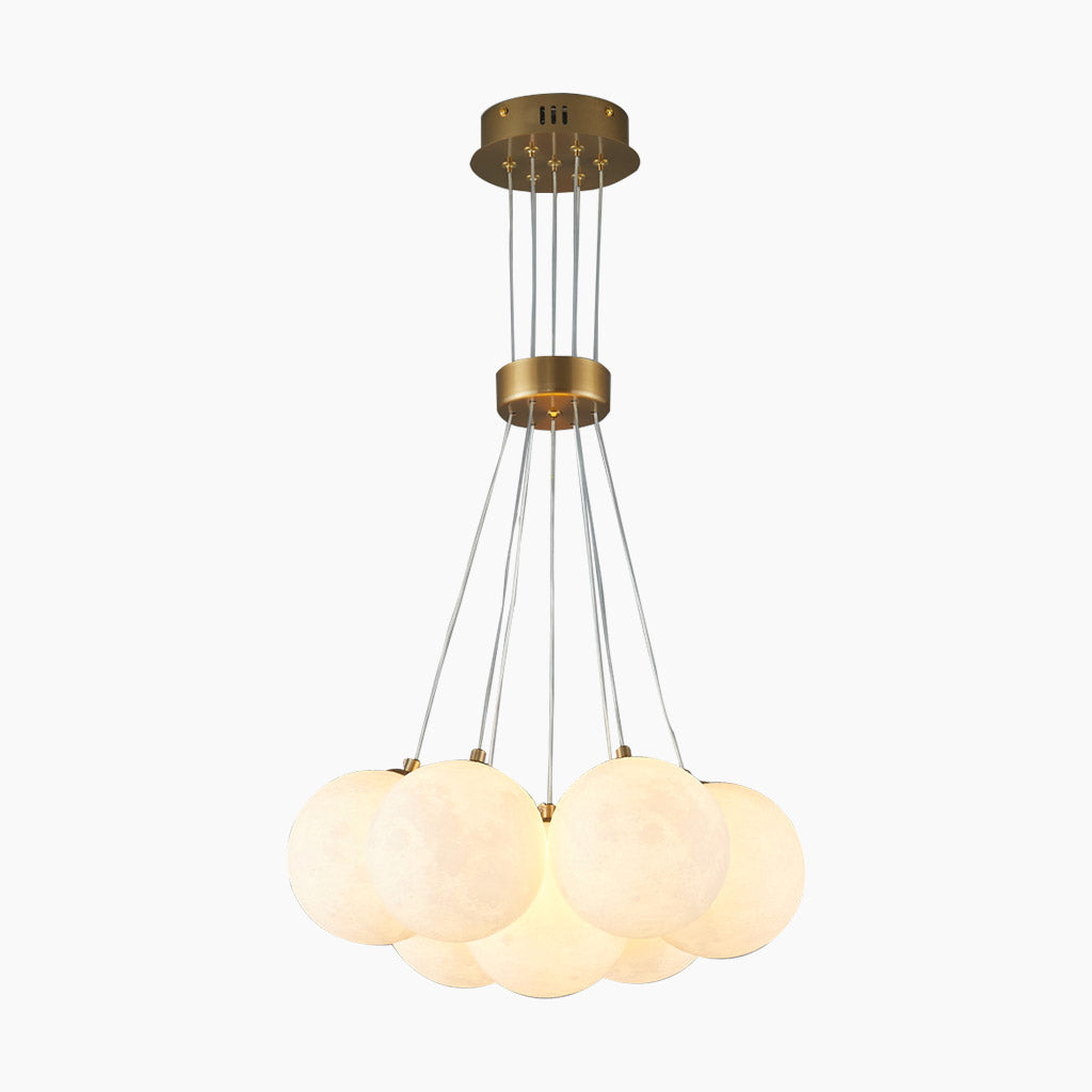 Moon Bubble Chandelier White 7 Lights