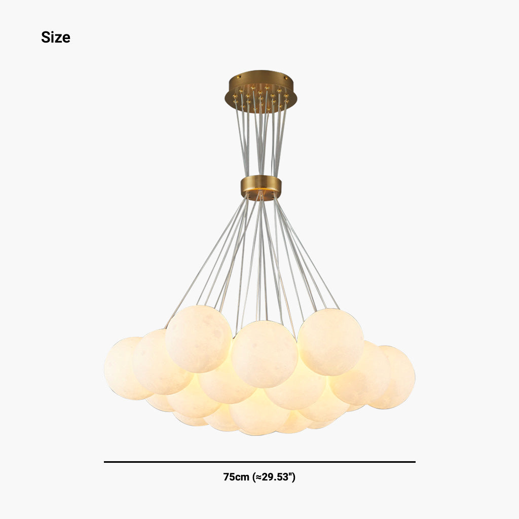 Moon Bubble Chandelier White Size 19 Lights