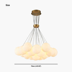 Moon Bubble Chandelier White Size 19 Lights