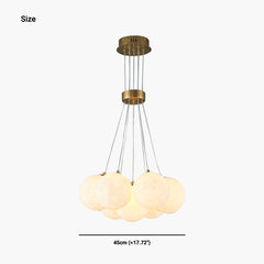 Moon Bubble Chandelier White Size 7 Lights