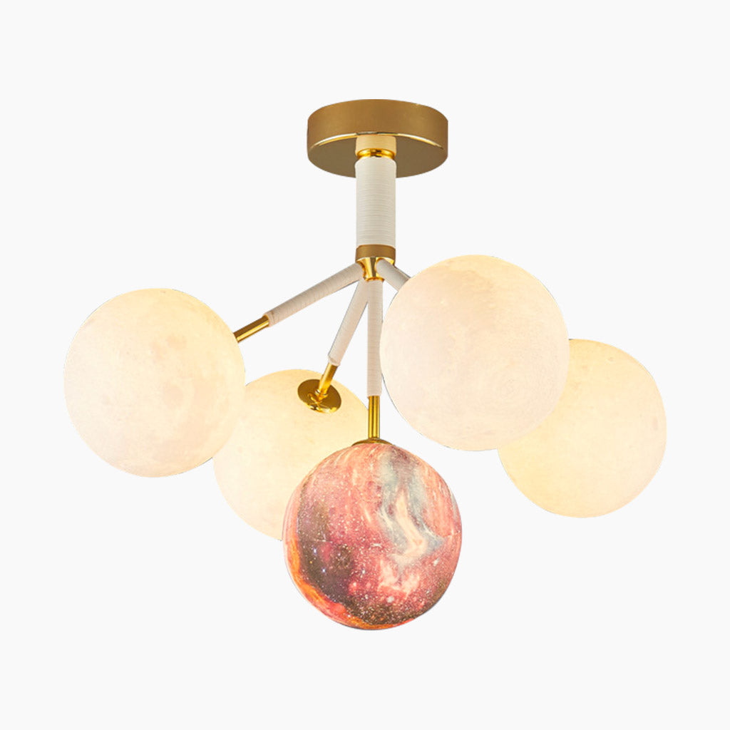 Moon Bubble Light Fixture 5 Color Flush Mount