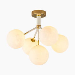 Moon Bubble Light Fixture 5 White Flush Mount