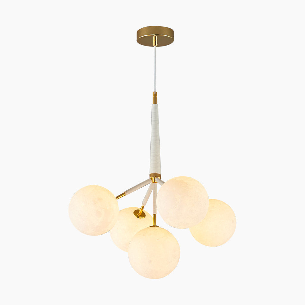 Moon Bubble Light Fixture 5 White Pendant