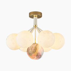 Moon Bubble Light Fixture 7 Color Flush Mount